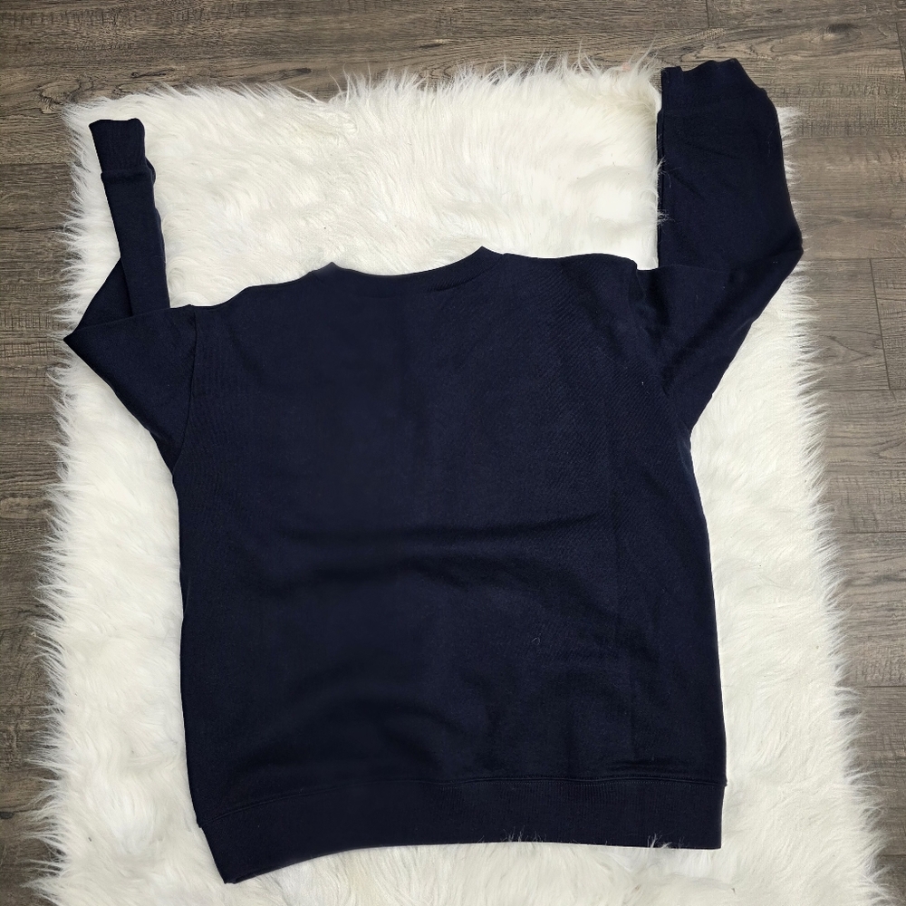 J.crew Le Ski Oui Oui Navy Blue Sweatshirt Sweater Top Size Large - Picture 3 of 4